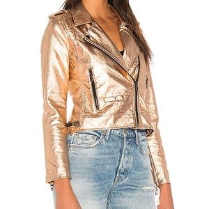 BlankNYC Metallic Rose Gold Moto Jacket
